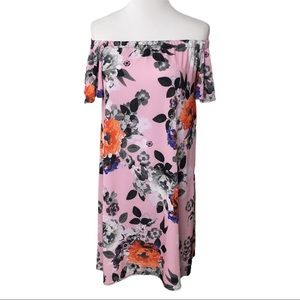Kaiya Designs Pink Floral Off-the-Shoulder Dress